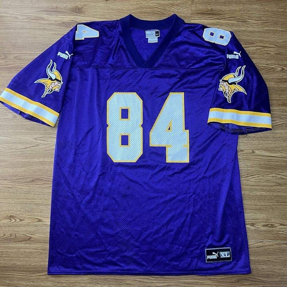 Vtg Minnesota Vikings Randy Moss Puma Jersey Mens XL Purple NFL Football 90s USA